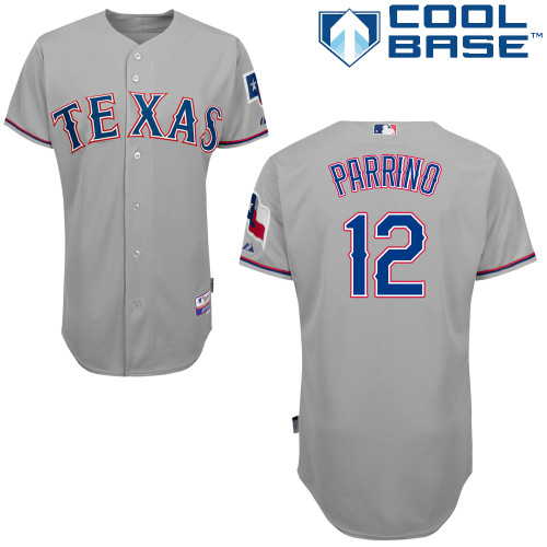 Andy Parrino #12 Youth Baseball Jersey-Texas Rangers Authentic Road Gray Cool Base MLB Jersey